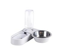 Comederos automáticos para perros pequeños, dispensador de agua de 18 onzas para jaula, fuentes de agua, cuenco de comida para mascotas para animales pequeños, botella de agua para jaula con soporte