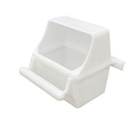 Comederos colgantes para pájaros para jaula, contenedor de alimentos de gran capacidad con percha para pinza, cacatúa, conure, periquito, comedero para pájaros con perca