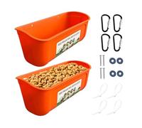 Comederos De Cabra - Alimentador De Pollo A Través De | 2pcs Duck Waterer & Goat Feederr Set | Sin Desechos Ganado Alimentando Con Clips | Contenedor De Alimentación Para Perros, Lechones, Aves De Cor