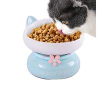 Comederos de cerámica para Gatos, prevención de reflujo Cerámica Inclinada - Linda Inclinada elevada Cajas de estables para Alimentos y Agua