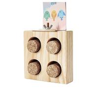 Comederos de madera para loros y estación de juego, juguete que mejora la inteligencia para el enriquecimiento de loros y divertidos comederos seguros para loros