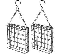 Comederos de sebo para pájaros para jardín exterior, jaulas colgantes para pastel de sebo individual, estación de comedero de pájaros silvestres resistente a la intemperie para patio trasero y