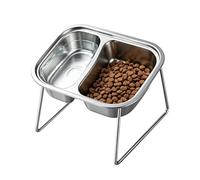 Comederos Elevados para Gatos Plato Elevado de Acero Inoxidable con 2 | Bebedero Para Gatos Para Interior Exterior Viaje Hogar Veterinario Parque Viaje Por Carretera
