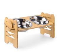 Comederos elevados para perros con plataforma inclinada de 15, soporte plegable y extraíble para perros y gatos pequeños, incluye comedero