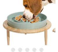 Comederos lentos para Mascotas Cuenco for Perros de alimentación Lenta, antiestrangulamiento y antihinchazón, dispensador de Comida o Agua(Light Green)