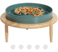 Comederos lentos para Mascotas Cuenco for Perros de alimentación Lenta, antiestrangulamiento y antihinchazón, dispensador de Comida o Agua(Dark Green)