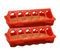 Comederos para Codornices Sin Desperdicio - Abs 20Cm 120G | para Aves de Corral con 6 Ranuras, Plato de alimentación para pájaros, 2 uds., para Palomas, Loros, Pollitos, codorniz, Pato, Anima
