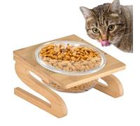 Comederos para Gatos Elevados, Comedero Gato Elevado Inclinado con Soporte de Madera, Cuenco Antivomitos Gato, Cuenco de Gato Elevado Vaso Tazón de Agua Tazón de Comida para Gatos y Perros Pequeños