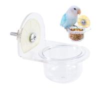 Comederos para Jaula - Platos de Alimentación Desmontables para Aves - Dispensador de Acrílico Transparente para Suministros de Mascotas para Canarios Ninfas y Loros