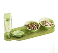 comederos para Mascotas, Cuencos 3 en 1 for Perros y Gatos, con comedero y Bebedero Inclinado a 10° y Elevado, con dispensador automático de Agua.