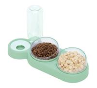 comederos para Mascotas, Cuencos 3 en 1 for Perros y Gatos con Soporte Inclinado 15°, antiderrames y Ajustable for Comida y Agua, for Gatos y Cachorros.(Green)
