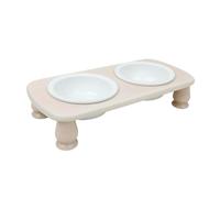 comederos para Mascotas, Cuencos for Perros y Gatos, comedero de cerámica for Mascotas, Bebedero de bambú Antideslizante for Gatos pequeños, medianos y Cachorros de Interior.