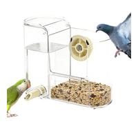 Comederos para pájaros, 250 ml, 2 en 1, cuenco automático transparente de gran capacidad, dispensador de agua para periquitos, para pajarera, pinza, pollo, parque infantil, exterior, interior, patio