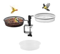 Comederos para pájaros de cubierta, montaje en cubierta, spa, para jardín, para doble uso, ideal para atraer pájaros, desmontables y ajustables, acero resistente, bronce