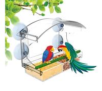 Comederos para pájaros de Ventana de acrílico Transparente con ventosas Fuertes, Kit de casa para pájaros de acrílico para jardín al Aire Libre, estación de alimentación a Prueba d