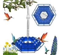 Comederos para pájaros para exteriores, comedero para colibríes, a prueba de hormigas y abejas, para decoración de jardín, patio trasero, fácil de limpiar y rellenar (1 unidad, azul)