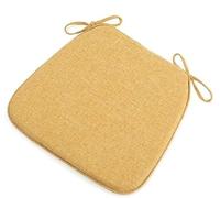 Comedor Cojines para Sillas con Lazos, Cocina Algodón Y Lino Cojines para Sillas, Espuma Viscoelástica, Amarillo, 45 X 42 cm X 2 Piezas
