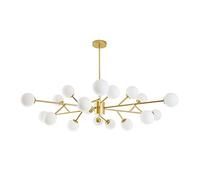 Comedor, Dormitorio Principal y secundario, lámpara de araña nórdica Moderna de Lujo G9, lámpara de araña con Forma de Rama de árbol, Bola, molécula, Frijol mágico, Dorada, 18 Luces