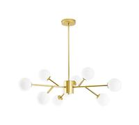 Comedor, Dormitorio Principal y secundario, lámpara de araña nórdica Moderna de Lujo G9, lámpara de araña con Forma de Rama de árbol, Bola, molécula, Frijol mágico, Dorada, 9 Luces