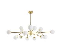 Comedor, Dormitorio Principal y secundario, lámpara de araña nórdica Moderna de Lujo G9, lámpara de araña con Forma de Rama de árbol, Bola, molécula, Frijol mágico, Dorada, 15 Luces