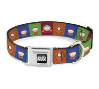 Comedy Central - Collar para Mascotas, Collar de Perro, Hebilla de cinturón de Seguridad de Metal, Bloques de Postura para niños de South Park, Multicolor, 11 a 16.5 Pulgadas, 1.0 Pulgadas de Ancho