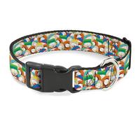 Comedy Central - Collar para mascotas, collar para perro, hebilla de plástico, South Park Boys Expressions apilado, 20 a 31 pulgadas, 1.5 pulgadas de ancho