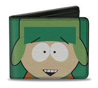 Comedy Central Wallet, Bifold, South Park Kyle Face Character Close Up Green, Vegan Leather