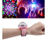 ComeHome Luz de discoteca, luz de proyector de estrellas, luces de bola de fiesta, reloj de discoteca para niños, mini luz de noche LED con cambio de color (rosa)