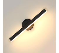 Comely 12 W Apliques de Pared LED Interior, Lámpara de Pared Moderna Giratorio 360°, Luz de Pared Aluminio para Salón Dormitorio Sala Pasillo Escalera, 3000 K Blanco Cálido, Negro