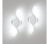 Comely 2 Piezas Lámpara de Pared LED Interior, 12W 1350LM Moderno Aplique, Luz de Noche Montada en la Pared para Sala de Estar, Pasillo, Dormitorio, 6500K Luz Blanca Fría, 35,5cm