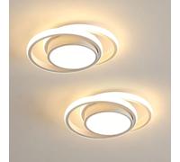 Comely 2 Piezas Plafon LED Techo Moderno, 32W 2350LM Lámpara de Techo LED Redonda, Luz Cálida 3000K, Diámetro 28cm, Blanco, para Dormitorio, Sala de Estar, Cocina, Balcón, Pasillo, Entrada
