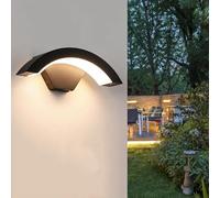Comely 24W LED Aplique Pared Exterior/Interior, Impermeable IP65 Negro Lámpara de Pared Exterior, Luz de Pared Moderno Aluminio para Terraza Jardines Pasillo, Blanco Cálido 3000K