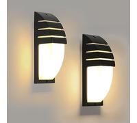 Comely 2Pcs 12W Aplique Pared Exterio, IP65 Impermeable Aplique de Pared Exterior LED, Lampara de Pared Interior/Exterior para Entrada Jardines Balcones Sala, Luz Blanca Cálida 3000K