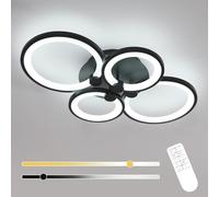 Comely 42W 4700LM Plafon LED Techo Regulable, Moderno Lampara de Techo con Mando a Distancia 3000K-6500K, Luz de Techo Redonda para Dormitorio Salon Comedor Pasillo, Negro