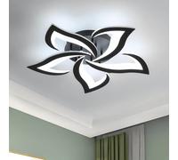 Comely 60W Plafon LED Techo, Negro 5 Cabezas Lamparas de Techo Moderna, 7200LM Luces de Techo Diseño de Cola de Milano para Dormitorio, Salón, Comedor, Pasillo, φ 60cm, Blanco Frío 6500K