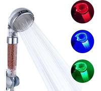 Comely Alcachofa de Ducha Ionica de Alta Presiòn, Mango Ducha Alcachofa de la Ducha 3 Colores Cambio de Temperatura Control Spa Filtro Grifo ABS Cromado Para Baño