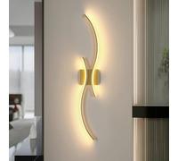 Comely Aplique de Interior LED, 27W 3075LM Lámpara de Pared Moderna Dorado, 80CM Lineal Creativo Luz de Pared para Dormitorio Comedor Pasillo Escalera, 3000K Luz Cálida