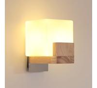 Comely Aplique de Pared Interior de Madera, Lámpara de Pared Vintage con Pantalla de Vidrio, Luz de Pared Madera para Sala de Estar, Dormitorio, Escalera, Pasillo, 1*Bombilla G9