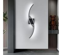Comely Aplique de Pared Interior LED, 80cm 27W Negro Moderna Lámpara de Pared para Salón, Dormitorio, Escalera, Luz blanca 6500K