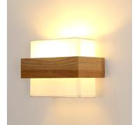 Comely Aplique de Pared Interior Vintage, Lámpara de Pared de Madera E27 Retro, Luz de Pare Tela para Dormitorio, Sala Estar, Pasillo, Escaleras, Comedor, Cuadrado (Bombilla no Incluida)