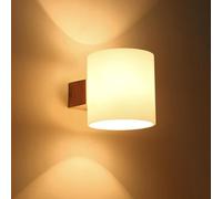 Comely Aplique de Pared Vintage, Lampara de Pared Moderna con Pantalla de Vidrio, E27 Iluminación Interior Luz de Pared de Madera para Sala de Estar, Dormitorio, Pasillo, Escalera