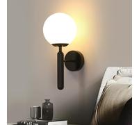 Comely Aplique de Pared Vintage, Negro E27 Industrial Lámpara de Pared 15CM con Pantalla de Esférico para Salón, Dormitorio, Escalera, Pasillo