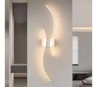 Comely Aplique LED de Pared Interior, 27W Lampara de Pared Línea Minimalista, Moderna Iluminación de Interior Blanco para Salón Dormitorio Pasillo Comedor, 3000K, Longitud 80CM