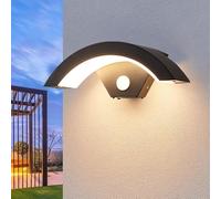 Comely Aplique Pared Exterior con Sensor de Movimiento, 24W Lámpara de Pared LED Impermeable IP65, Moderno Luz de Pared Negro para Patio Jardín Garaje Entrada, 3000K Blanco Cálido