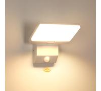 Comely Aplique Pared Exterior con Sensor de Movimiento, 24W Lampara Exterior Pared LED 3000K Luz Cálida, IP65 Impermeable Aplique Blanco para Patio, Jardín, Terraza