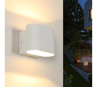 Comely Aplique pared Exterior/Interior, 14W Moderno Lámpara de Pared LED Impermeable IP65, 350° Orientable Luz de Pared para Jardin Terraza Garaje Dormitorio, Luz Cálida 3000K, Blanco