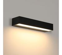 Comely Aplique Pared Exterior LED, 16W Lampara Exterior Pared LED IP65 Impermeable, Moderna Luz de Pared de Aluminio Nero para Terraza, Jardin, Pasillo, Garajes, Salón, 3000K Blanco Cálido