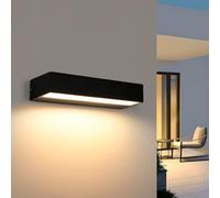 Comely Aplique Pared Exterior LED, 16W Lampara Exterior Pared LED IP65 Impermeable, Moderna Luz de Pared de Aluminio Nero para Terraza, Jardin, Pasillo, Garajes, Salón, 3000K Blanco Cálido