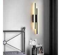 Comely Aplique Pared Interior LED, 16W 1800LM Negro Lámpara de Pared, Aplique LED para Dormitorio, Sala de Estar, Corredor, Blanco Cálido 3000K