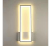 Comely Aplique Pared Interior LED, 16W 2000LM Lámpara de Pared LED Rectangular Moderno, Elegante Luz Pared Blanco de Acrílico Para Salón Dormitorio Escalera, Blanco Cálido 3000K